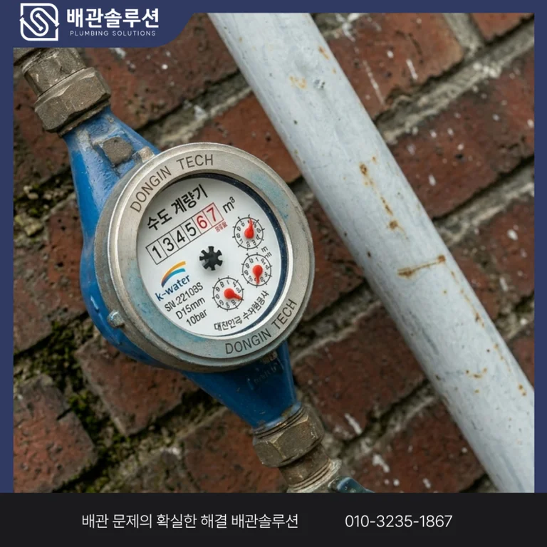 수도 사용량을 확인하는 수도계량기